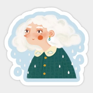 Rainy girl Sticker